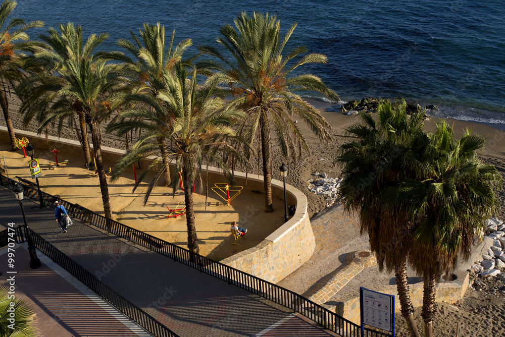 Beach Gym in Marbella on the Costa Del Sol Andalucia, Spain
