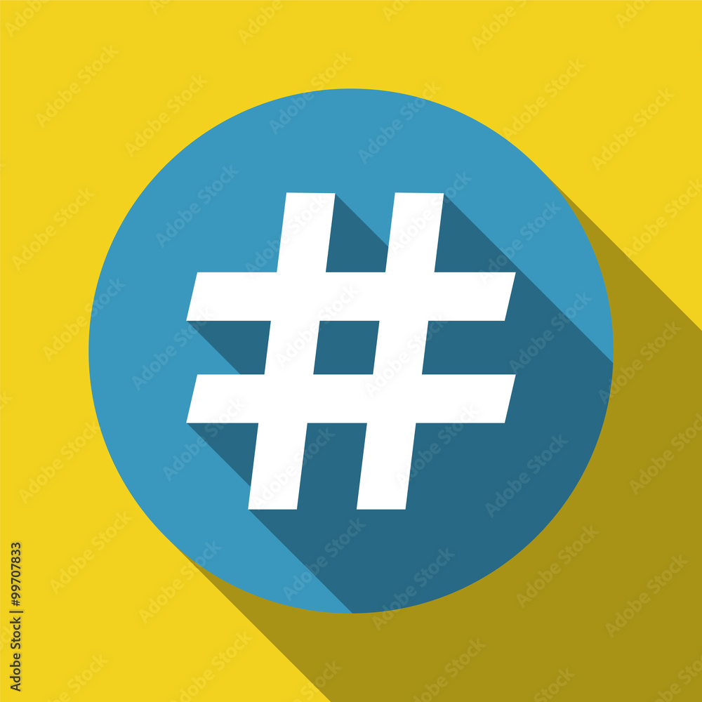 Obraz premium hashtag symbol flat design with shadow
