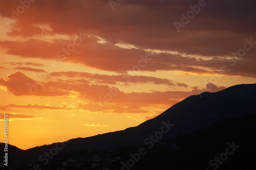 Orange sky at sunset