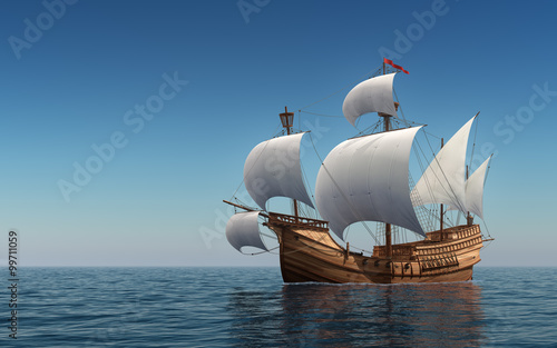 Caravel In The Blue Sea photo