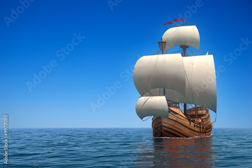 Fotografie Caravel In The Ocean