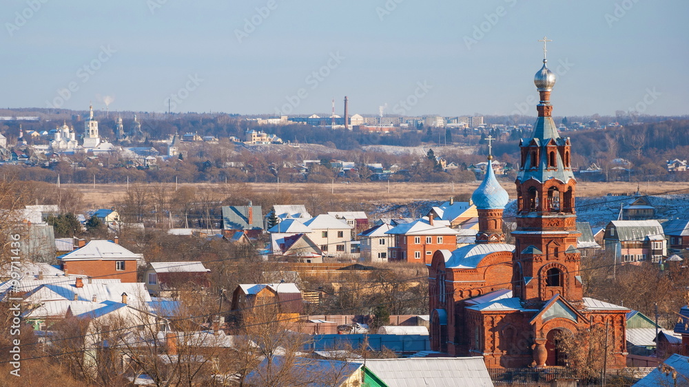 View of the old Russian provincial town of Borovsk