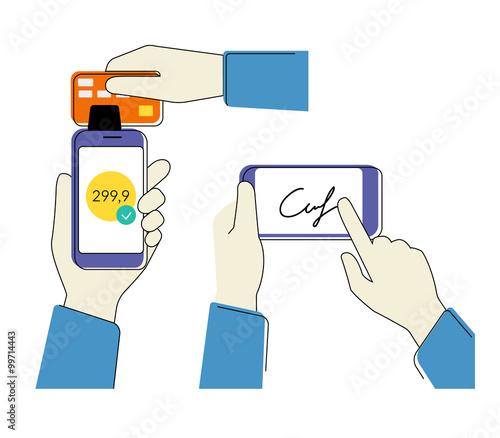 Mobile acquiring with signature