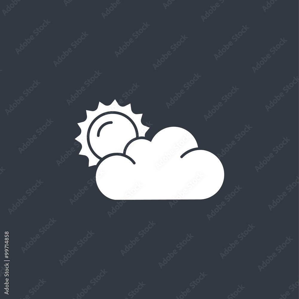 Flat sun and cloud weather web icon Flat sun and cloud weather web icon
