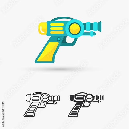 Space Laser Ray Gun. Gun toy icon