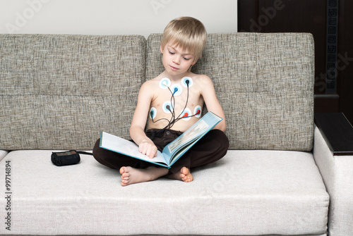 Medical examination of heart of the child