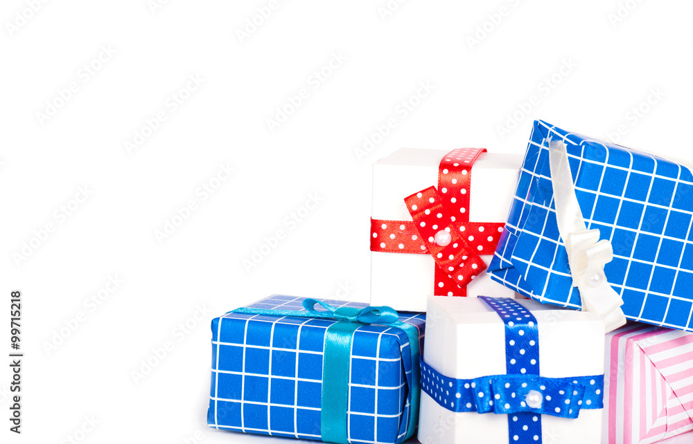 Fototapeta premium Gift boxes isolated on white