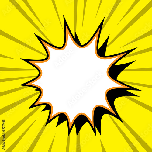Comic book cartoon background with explosion