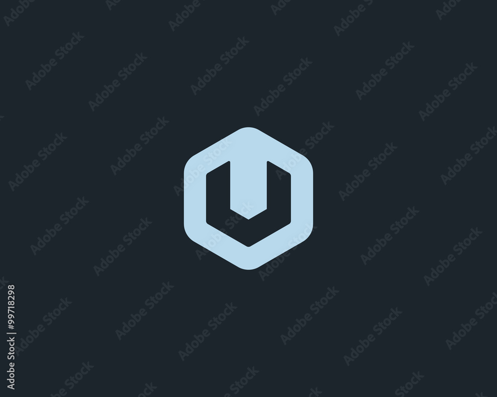 Abstract letter V U logo design template. Colorful creative hexagon sign. Universal vector icon. Abstract letter V U logo design template. Colorful creative hexagon sign. Universal vector icon.
