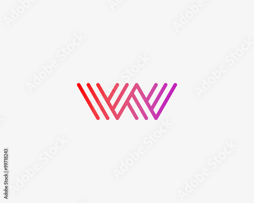 Abstract letter W logo design template. Line creative sign. Universal vector icon.