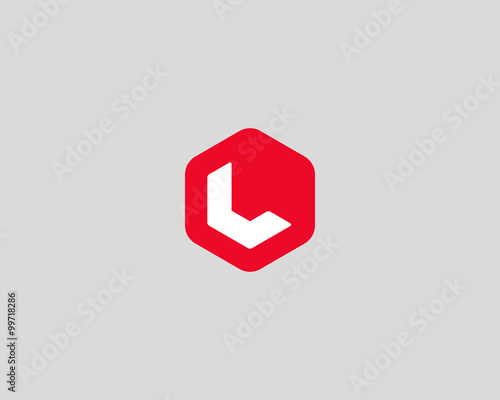 Abstract letter L logo design template. Colorful creative hexagon sign. Universal vector icon.