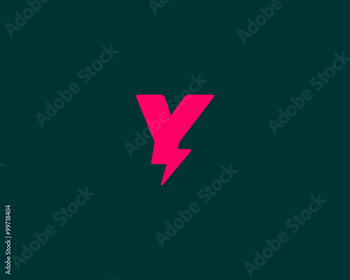 Abstract letter Y logo. Dynamic unusual font. Universal fast speed fire moving quick energy icon. Flash vector logotype. Rapid thunderbolt  superhero t shirt print, apparel fashion tee symbol. 
