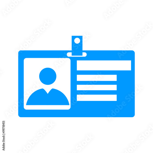 Identification card icon. Flat design style.