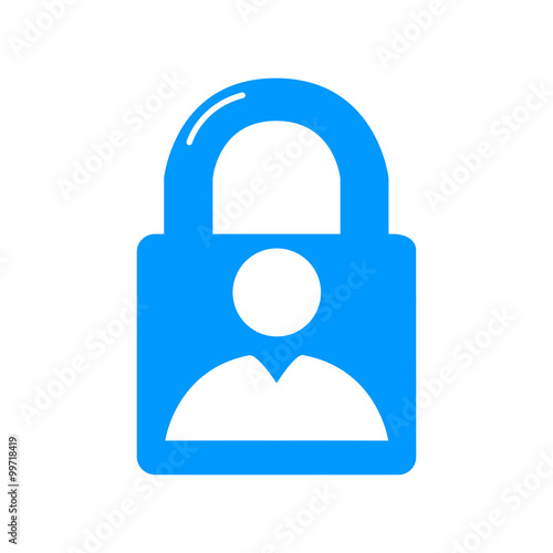 lock icon. Flat design style.