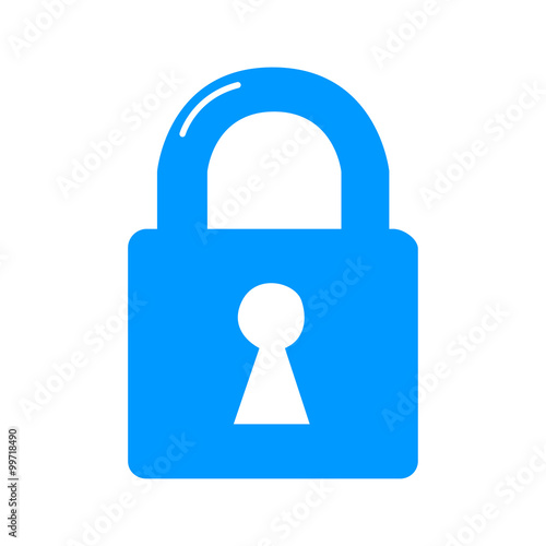 lock icon. Flat design style.