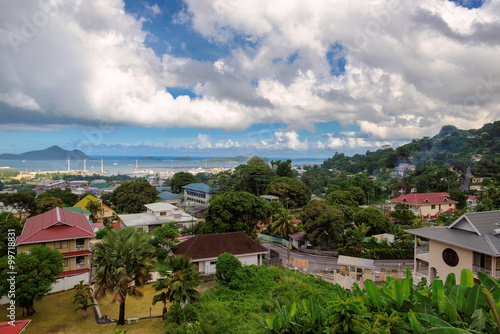 A view of Seychelles capital Victoria  Mah  