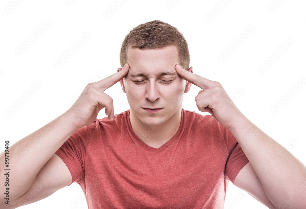 Young man thinks. Young man thinks.