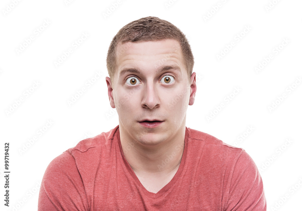 Man is very surprised. Man is very surprised.