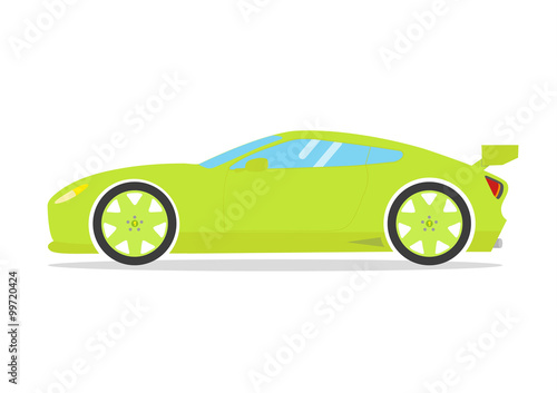 Race sport car. Supercar tuning coupé auto .Flat style vector transportation vehicle illustration isolated