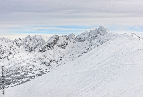 Kasprowy Wierch peak  of Zakopane in Tatra Mounts in winter