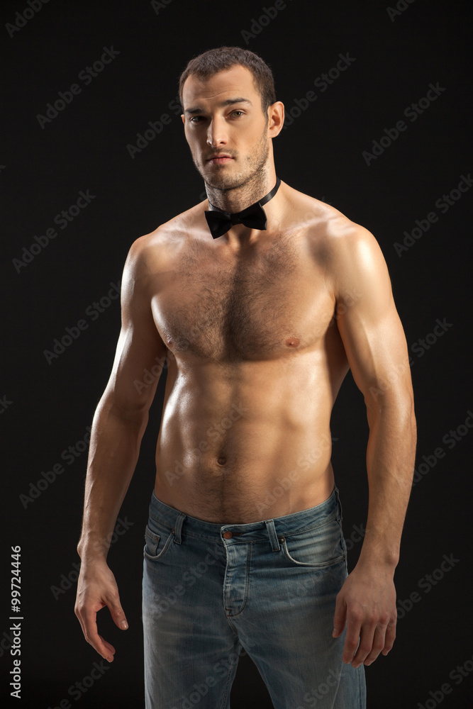 Cheerful young guy is evincing his passion Cheerful young guy is evincing his passion