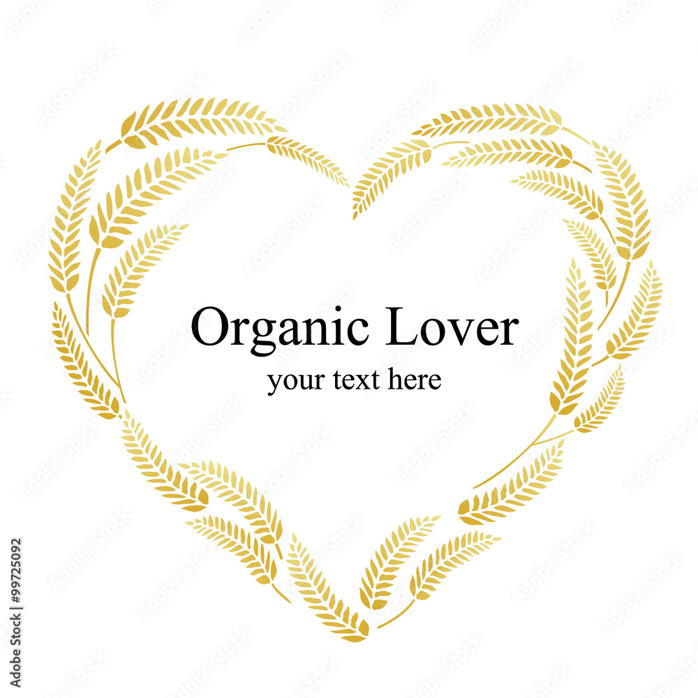 grain rice in heart shape isolated on white background, vector illustration grain rice in heart shape isolated on white background, vector illustration