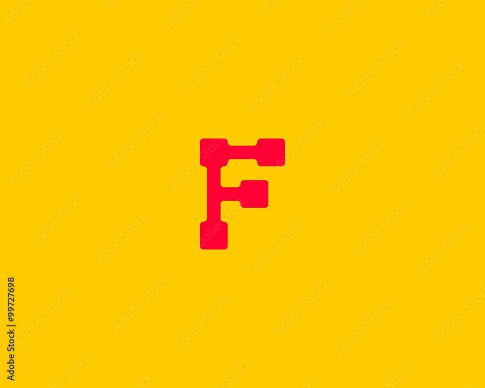 Obraz premium Abstract letter F logo design template. Colorful way point path creative sign. Vector shipping delivery cargo icon.