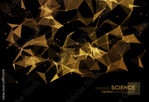 Wireframe mesh polygonal background. 
