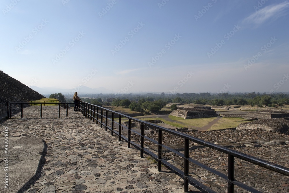 Handrails along the pyramid of the sun, Teotihuacan, Mexico Handrails along the pyramid of the sun, Teotihuacan, Mexico