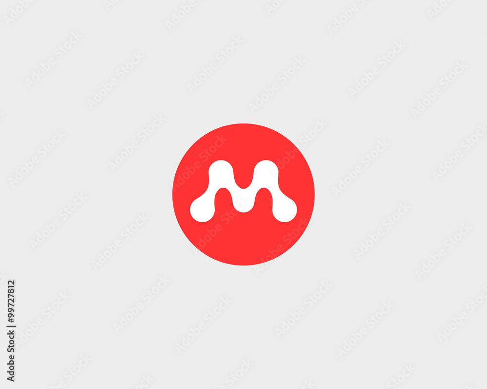 Abstract letter M logo design template. Round creative sign. Universal vector icon. Abstract letter M logo design template. Round creative sign. Universal vector icon.