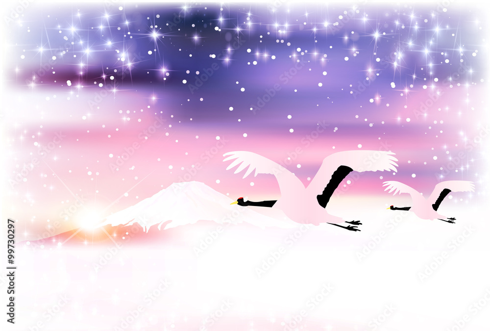 酉 富士山 年賀状 背景 Stock Vector Adobe Stock