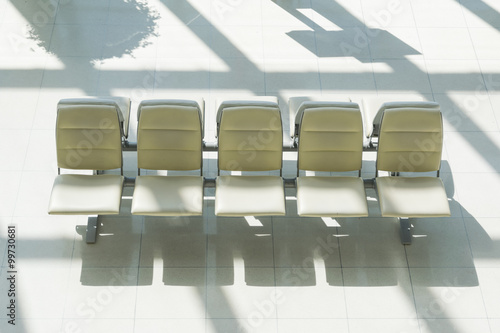 Empty chair for passengers boarding at airports.