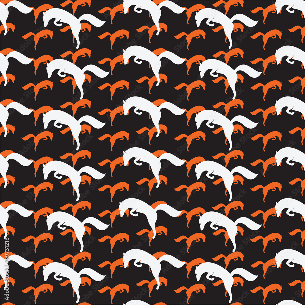 fox vector art background design for fabric and decor. Seamless fox vector art background design for fabric and decor. Seamless