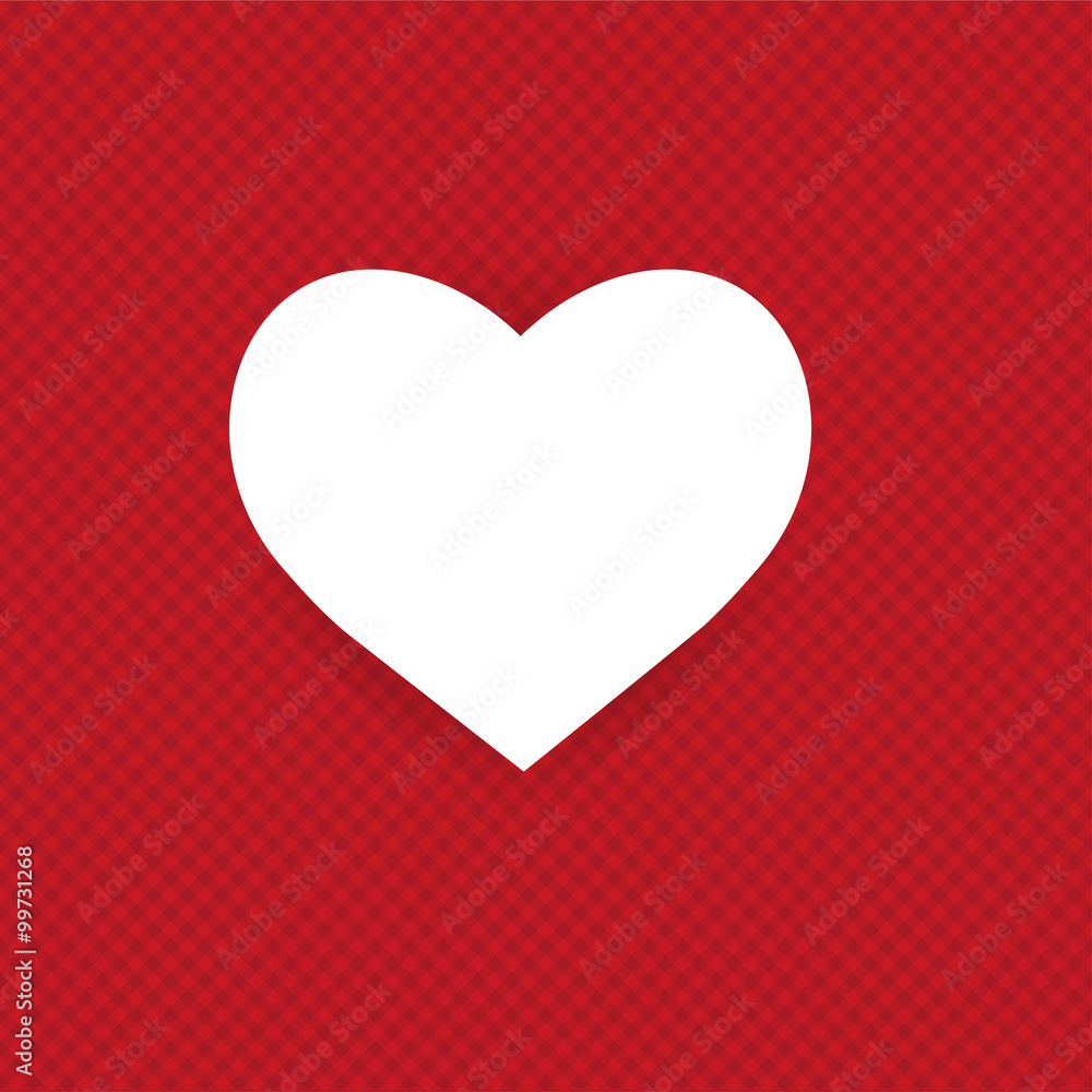 White heart icon on red