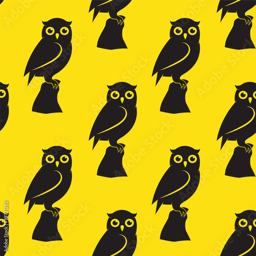 Owl vector art background design for fabric and decor. Seamless