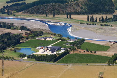 Vineyard view from Te Mata Peack, New Zealand photo