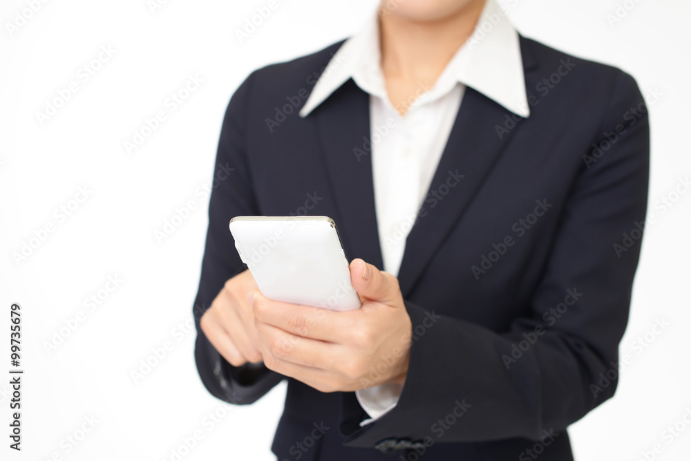 スマートフォンを持つ女性 スマートフォンを持つ女性
