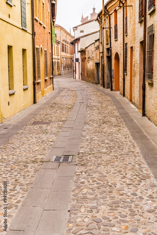 Cobbled streets of medieval city