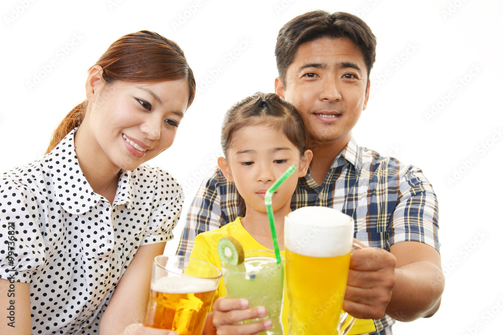 笑顔の女の子と親 笑顔の女の子と親