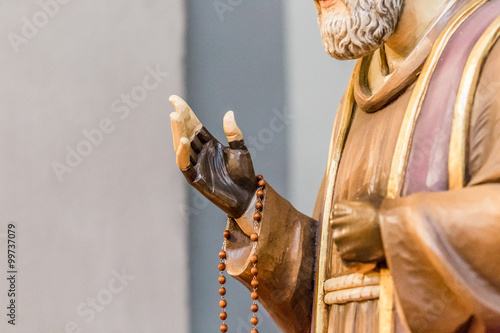 detail of a statue of Saint Father Pius photo