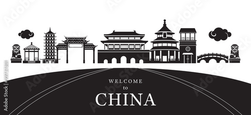 Travel China City Silhouette, Destination, Attraction, Traditional Culture