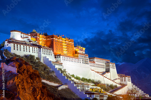 Wallpaper Mural Potala Palace at night in Lhasa, Tibet, China