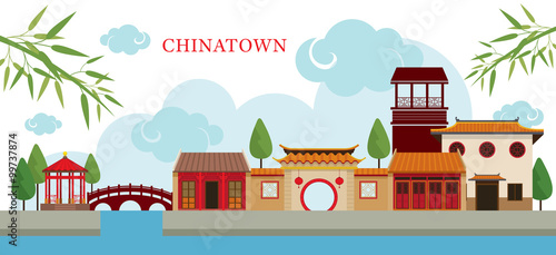 Chinatown Building and Park, Travel, Town, Traditional Culture