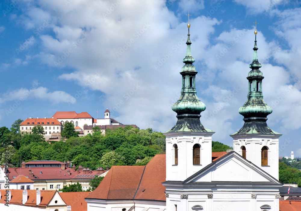 Spilberk castle and st. Michal church, town Brno, Moravia, Czech republic Spilberk castle and st. Michal church, town Brno, Moravia, Czech republic