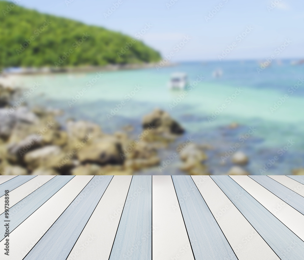 Fototapeta premium Wooden background for summer