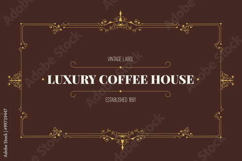 Luxury logo identity template flourishes elegant ornament