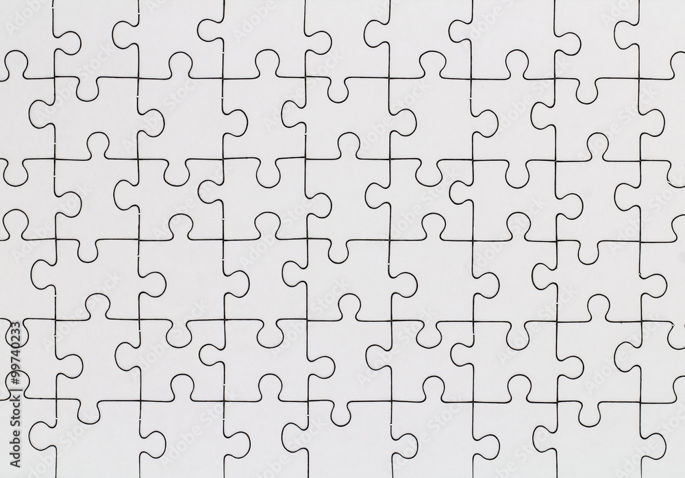 komplettes weißes leeres Puzzle foto de Stock | Adobe Stock
