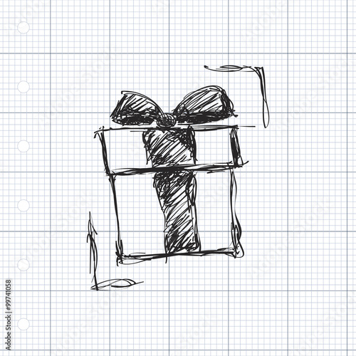 Simple doodle of a present
