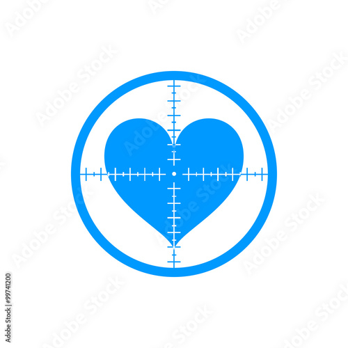 crosshair icon with a heart.