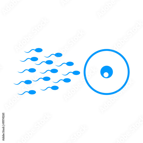 Sperm and egg cells thin line icon